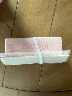 Dwell Studios - butter “buttah” dish - pink